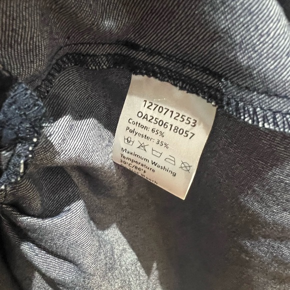 Commense Denim Stand Collar Puff Sleeve Mini Dress - Picture 6 of 8